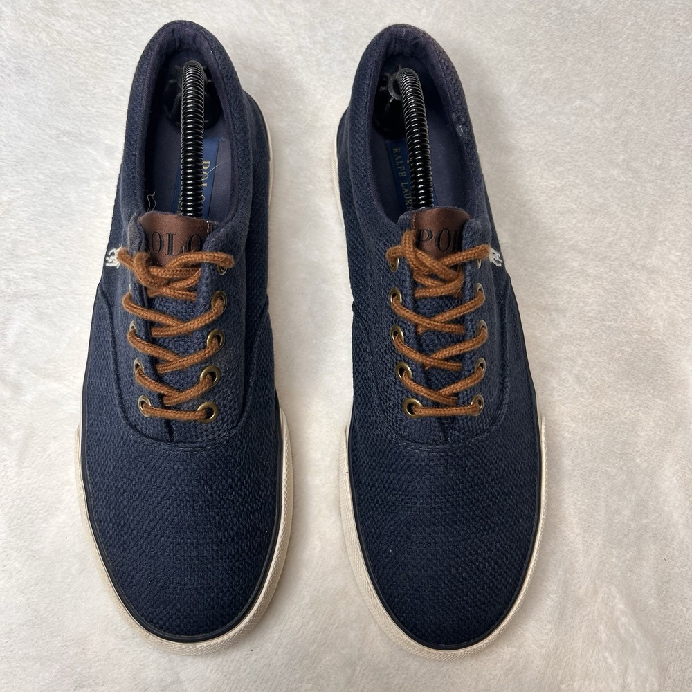 Polo Ralph Lauren Mens‎ 10D Forestmont II Lace Up Sneakers Shoes Navy Blue